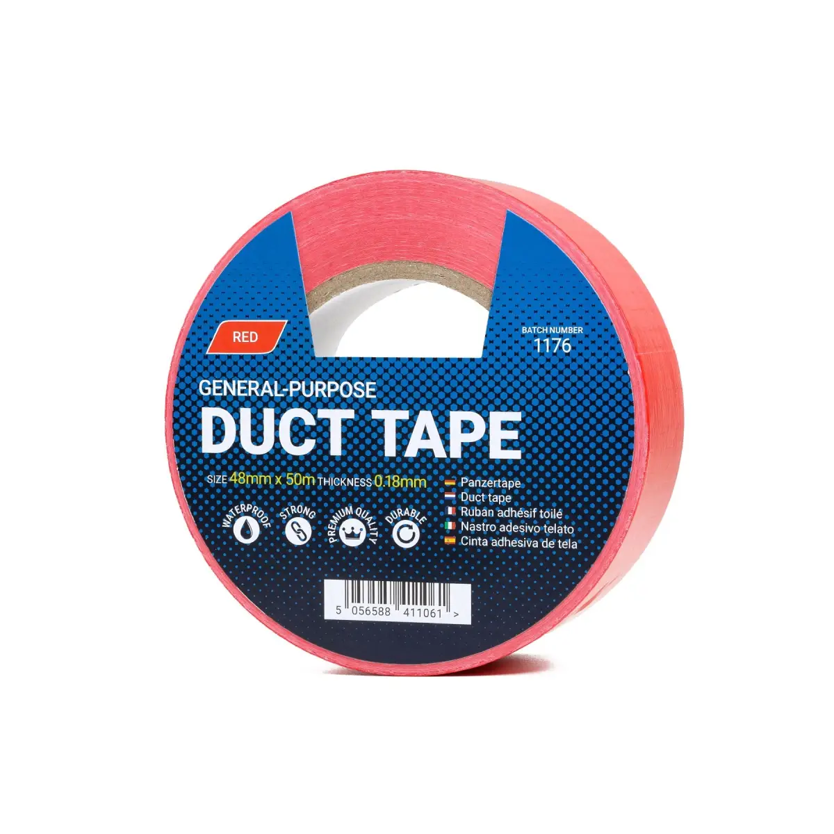 48mm x 50m Red Duct Tape - 1 Roll | CDUCTRED