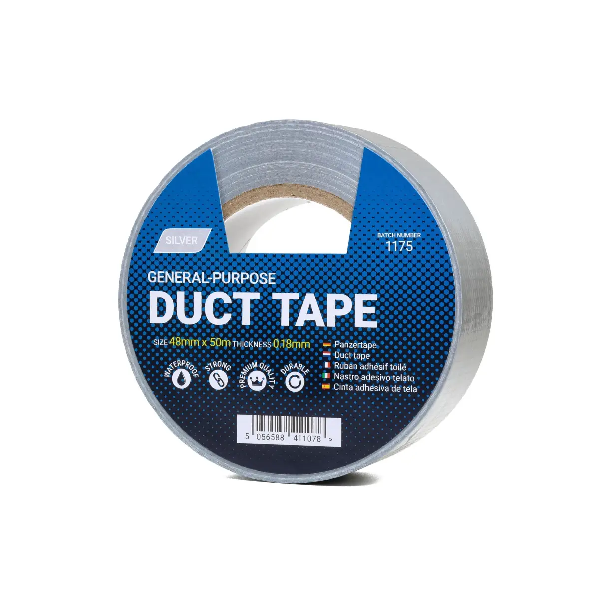 48mm x 50m Silver Duct Tape - 1 Roll | CDUCTSILVER