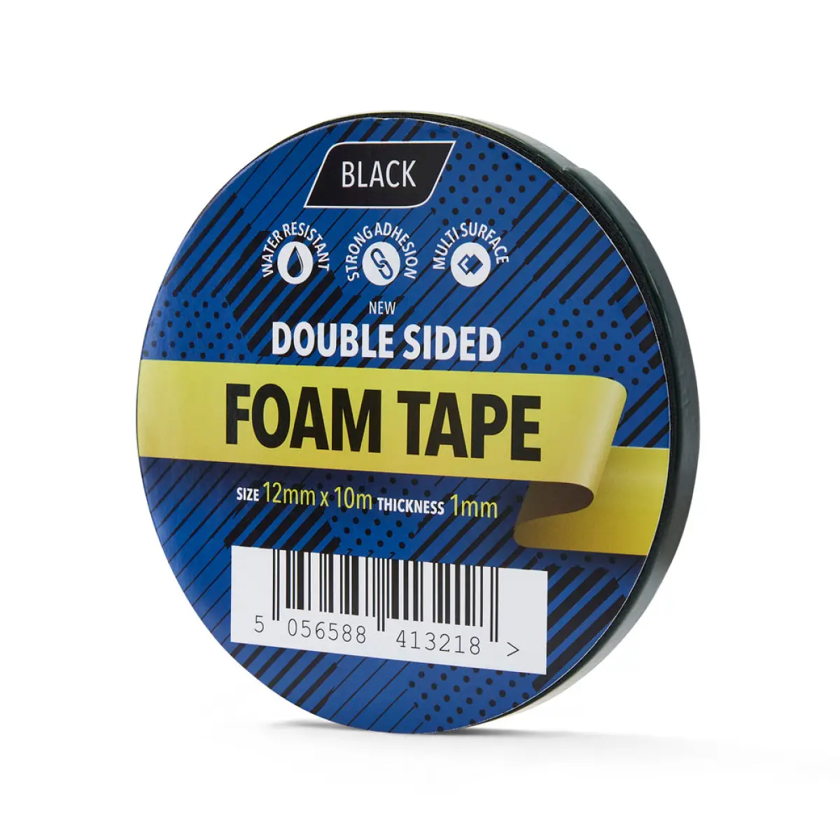 12mm x 10m Black Double Sided Foam Tape - 1 Roll | CFOAM12B
