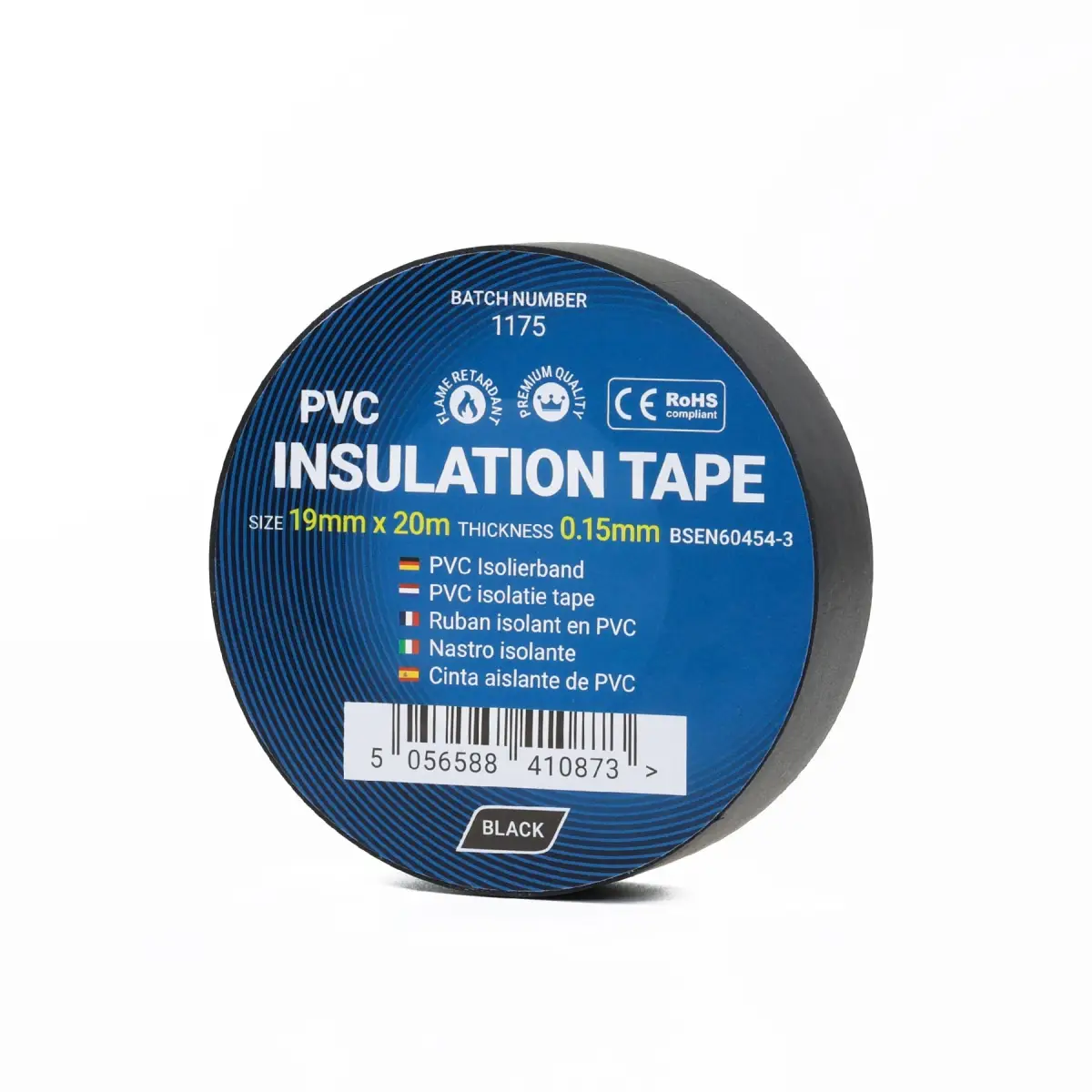 19mm x 33m Black PVC Insulation Tape - 1 Roll | CIT33BLACK