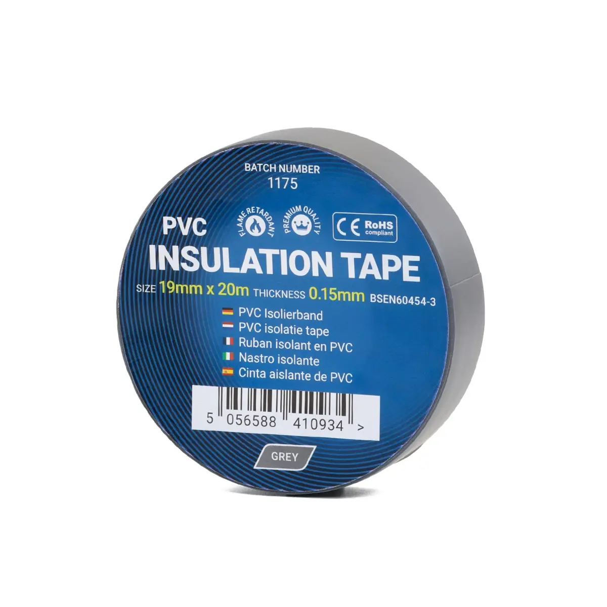 19mm x 33m Grey PVC Insulation Tape - 1 Roll | CIT33GREY
