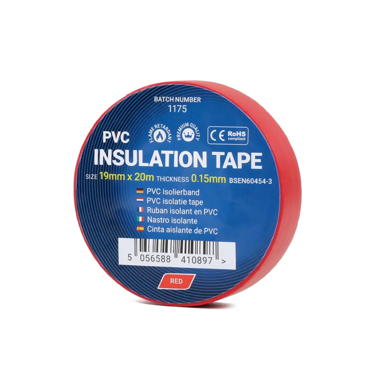 19mm x 33m Red PVC Insulation Tape - 1 Roll | CIT33RED