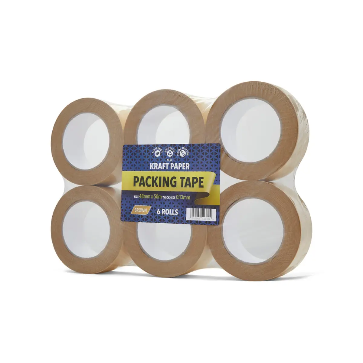 48mm x 50m Brown Kraft Paper Packing Tape - Pack of 6 | CKRAFTB