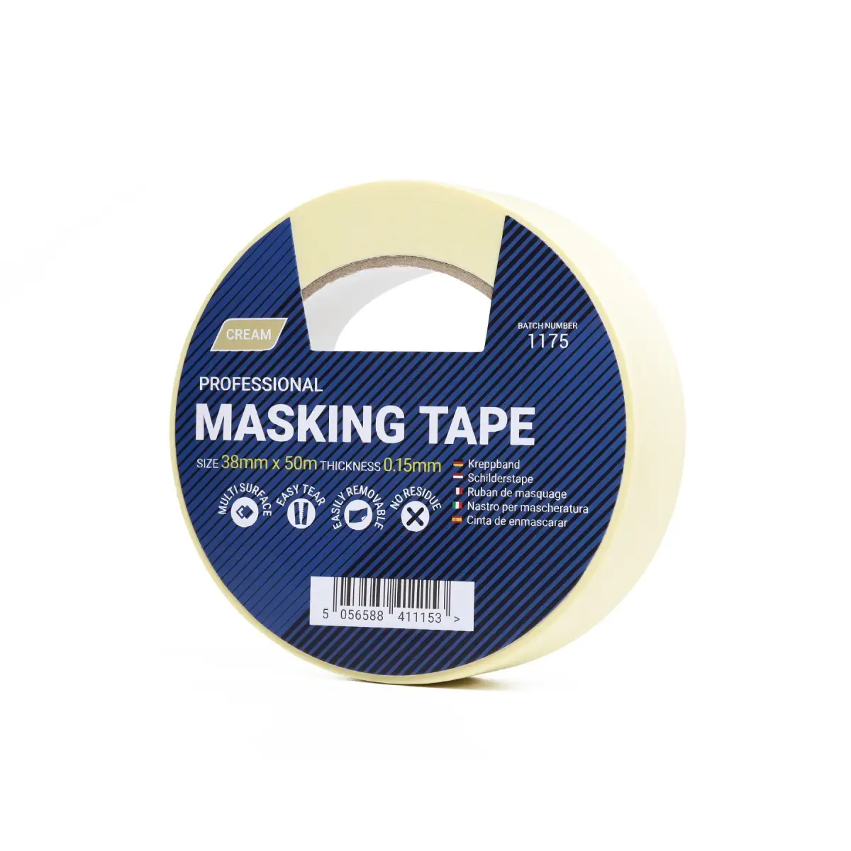 38mm x 50m Cream Masking Tape - 1 Roll | CMASK38