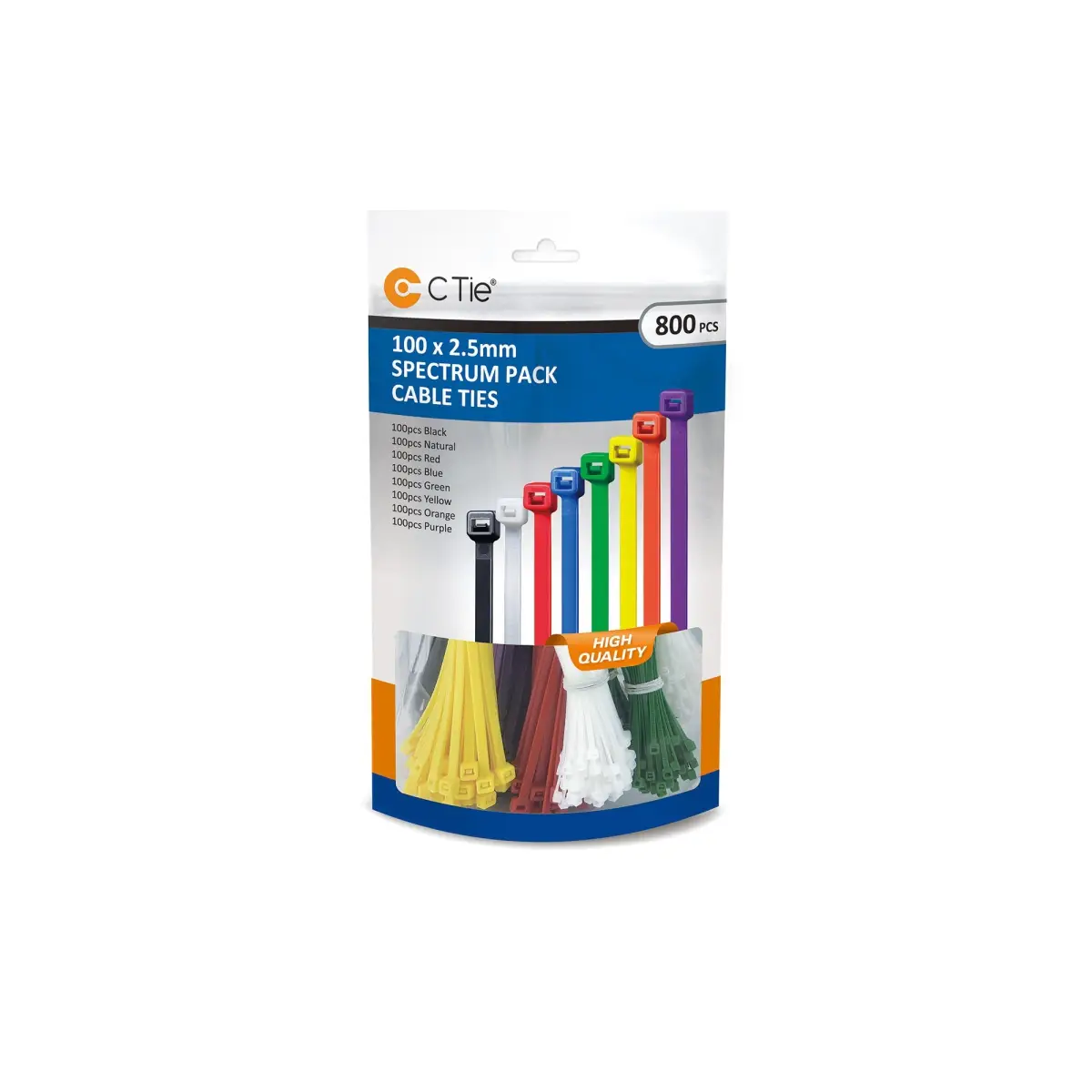 Spectrum Pack - 100 x 2.5mm Assorted Colours - 1 Pack | C10025SP
