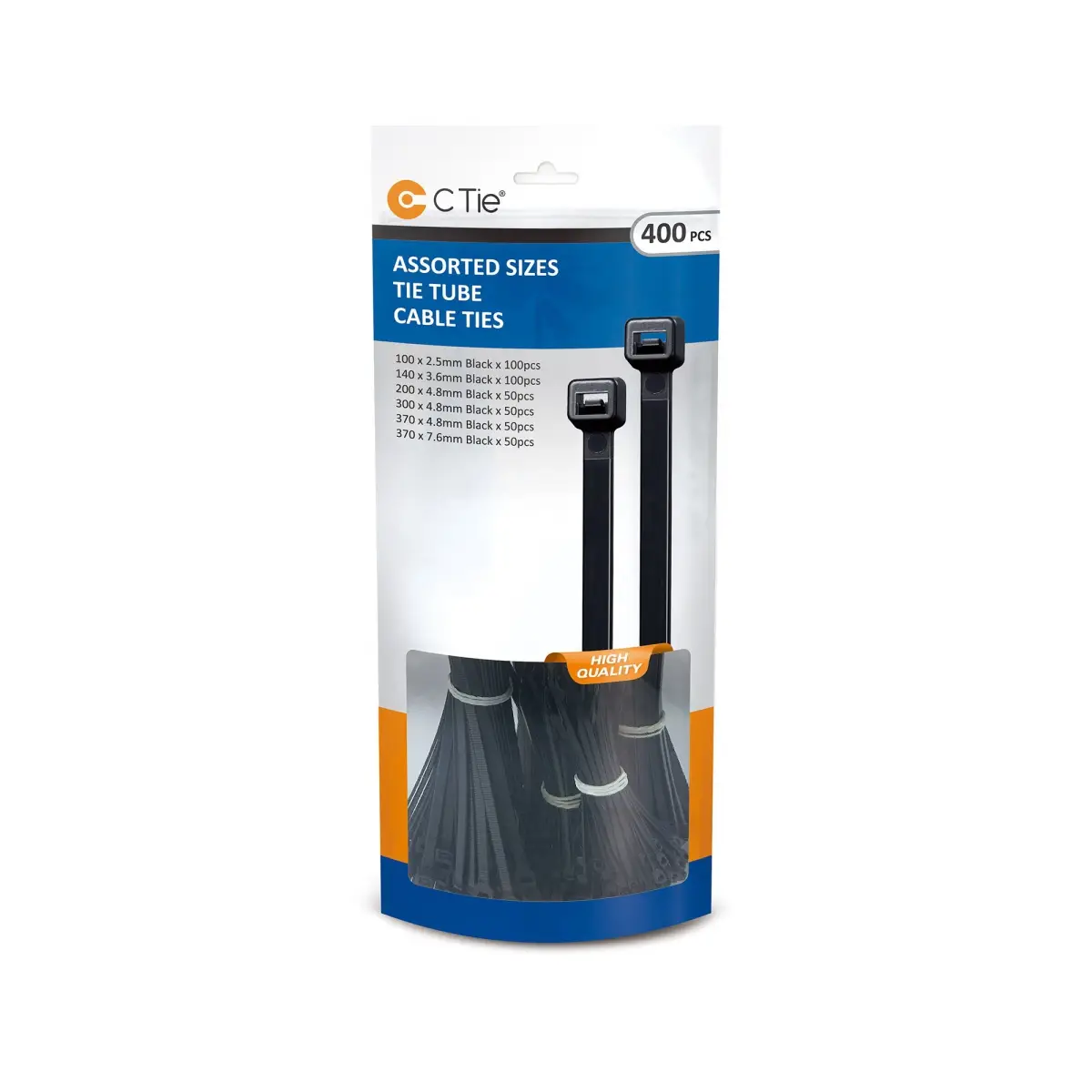 Black Cable Ties - Assorted Sizes - 1 Pack | CMXTT