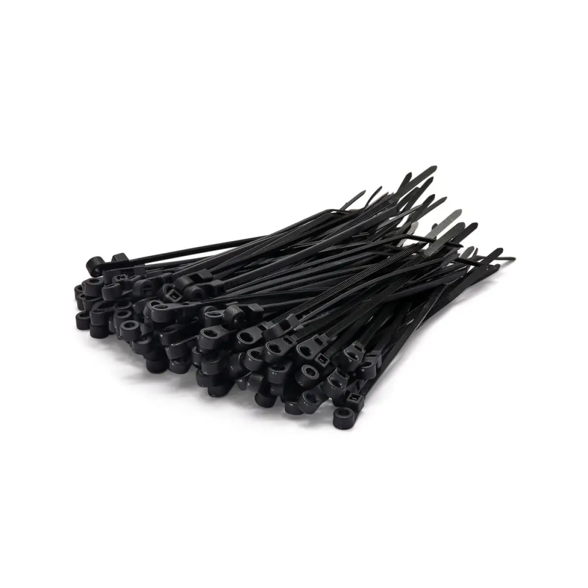 380 x 7.6mm Black Screw Mount Cable Ties - Pack of 100 | CSM37076B