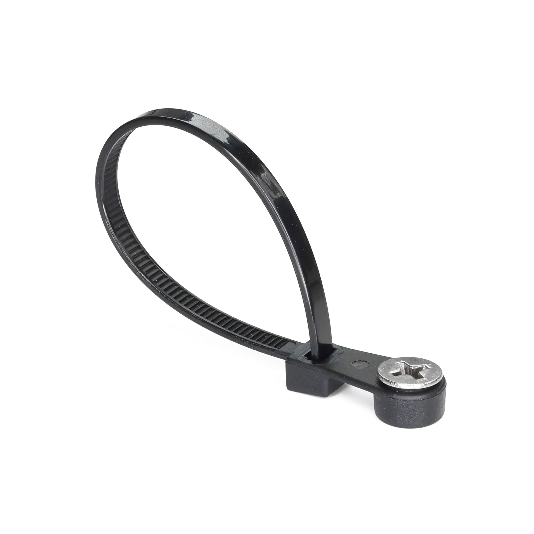 110 x 2.5mm Black Screw Mount Cable Ties - Pack of 100 - Image 2