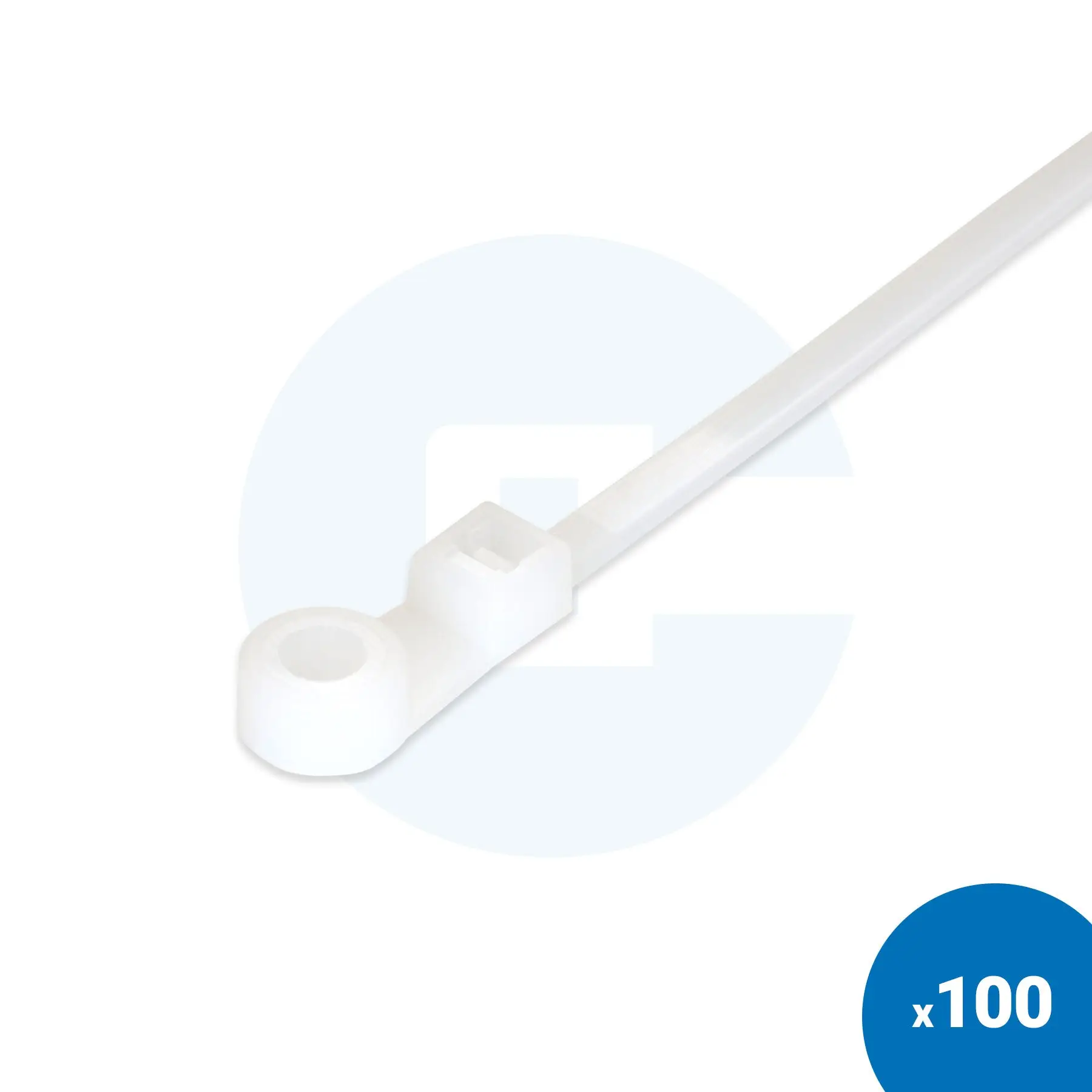 110 x 2.5mm Black Screw Mount Cable Ties - Pack of 100 - Image 7