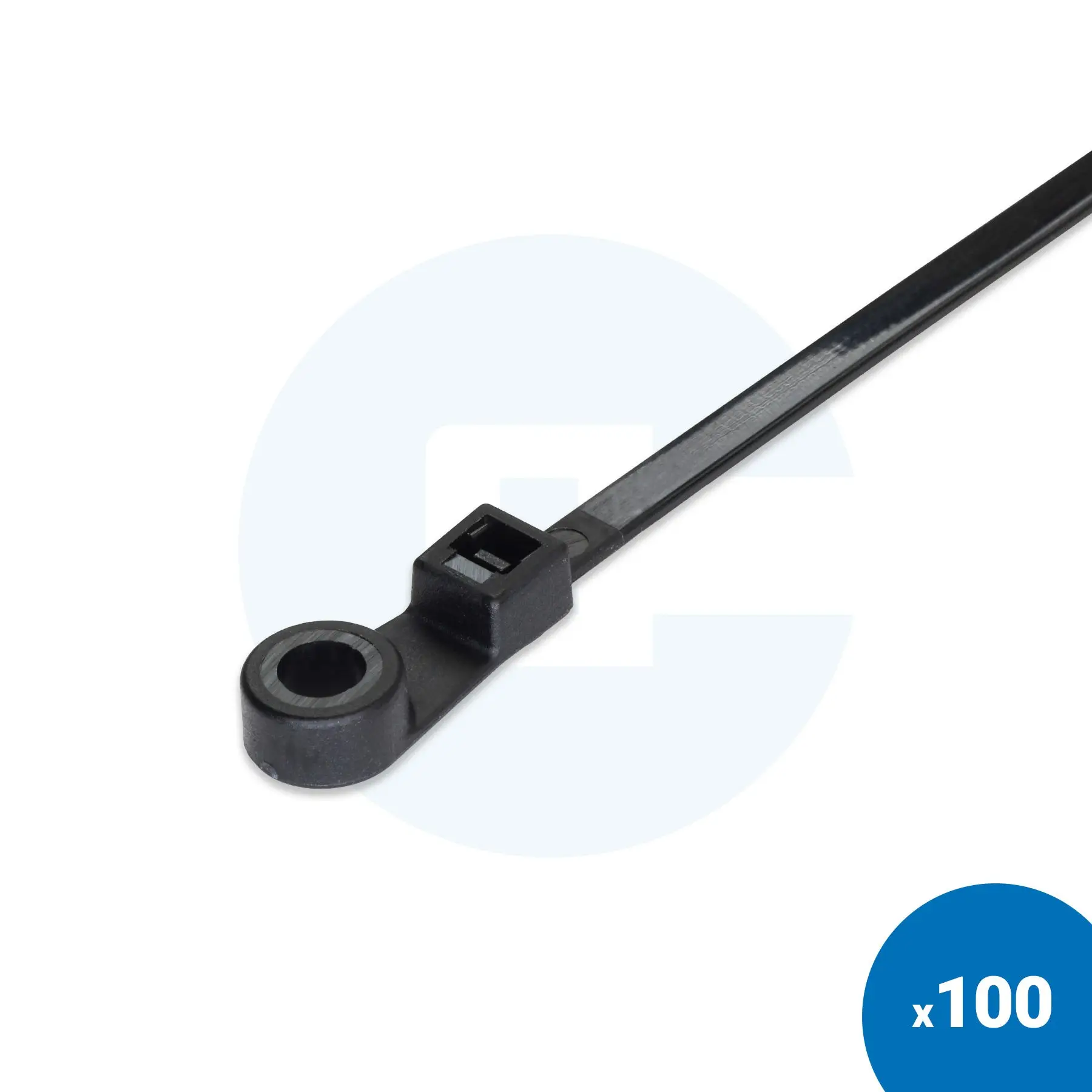 110 x 2.5mm Black Screw Mount Cable Ties - Pack of 100 - Image 8