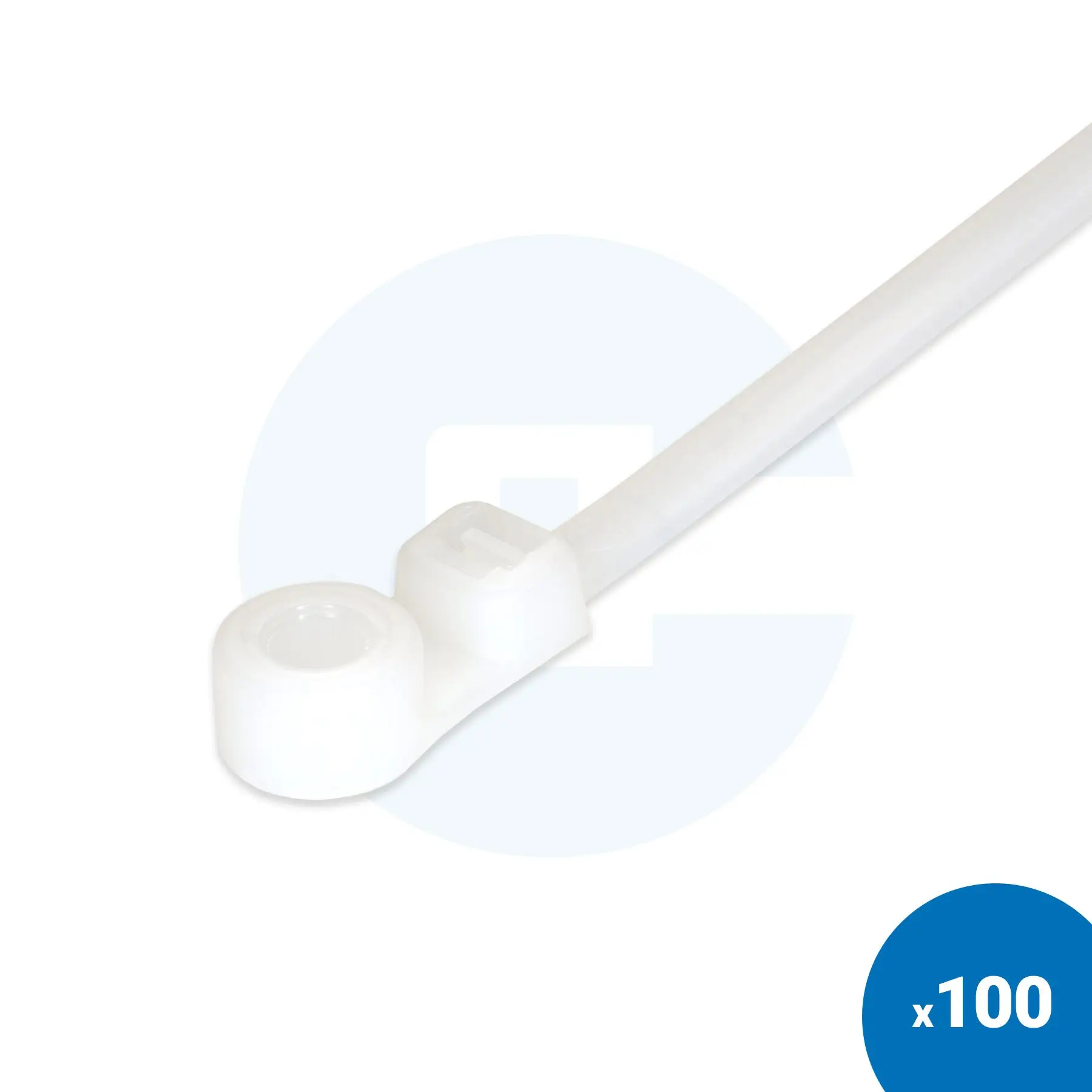 110 x 2.5mm Black Screw Mount Cable Ties - Pack of 100 - Image 9