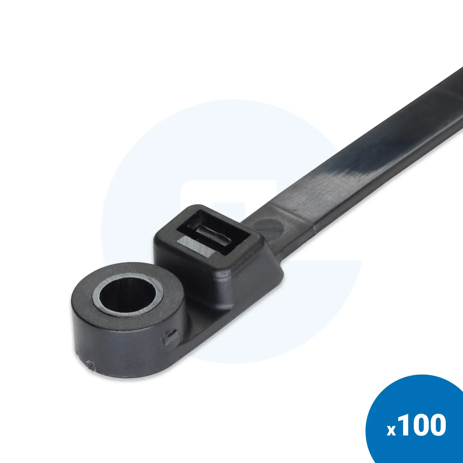 110 x 2.5mm Black Screw Mount Cable Ties - Pack of 100 - Image 10
