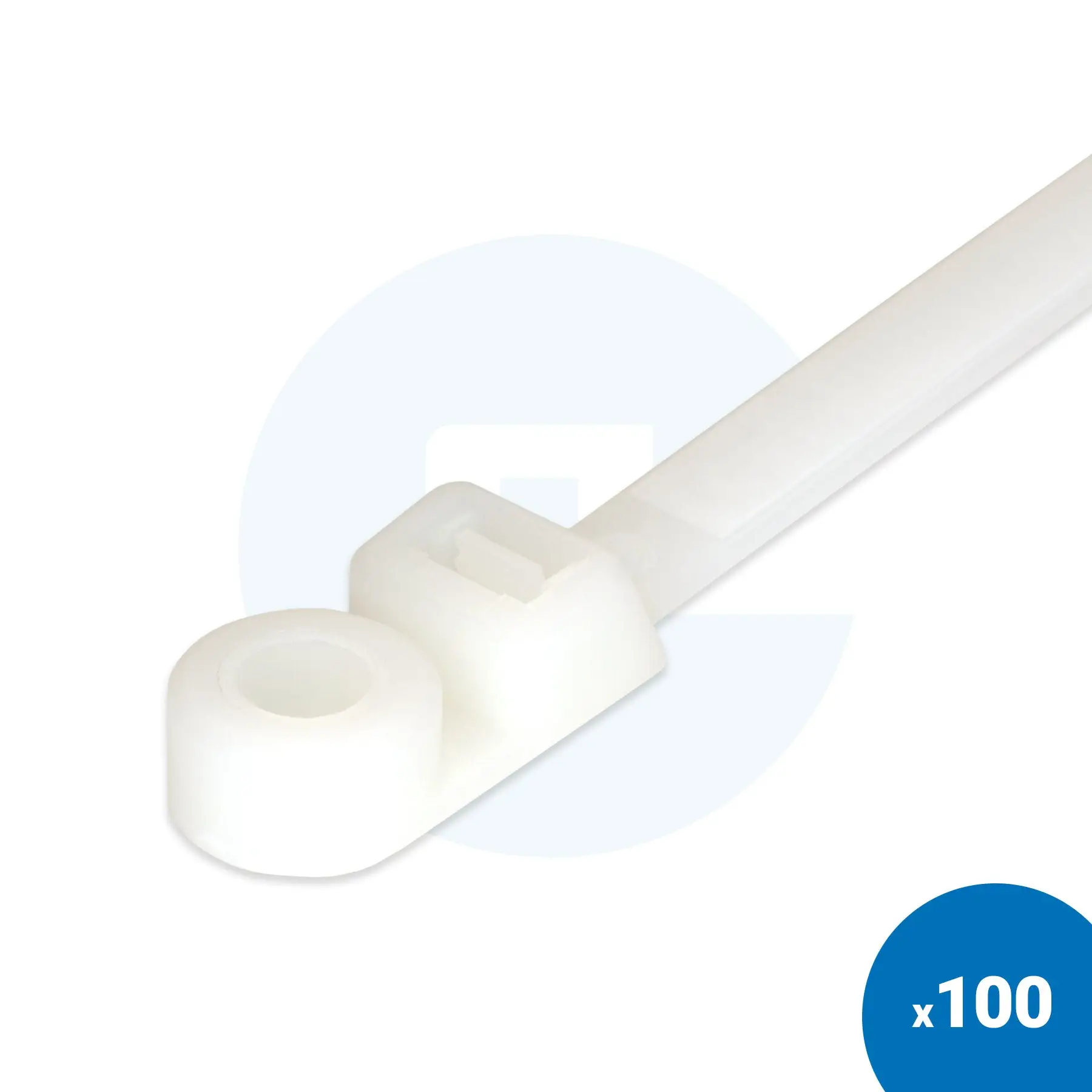 110 x 2.5mm Black Screw Mount Cable Ties - Pack of 100 - Image 11