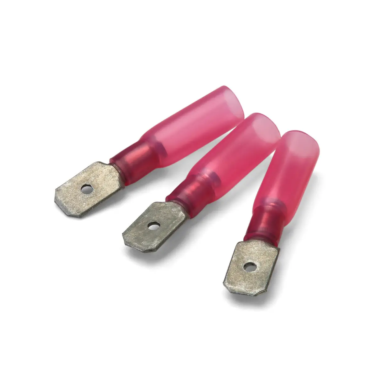 6.3 x 0.8mm Red Heatshrink Male Push-On Terminal - Pack of 100 | T1POM63508HS