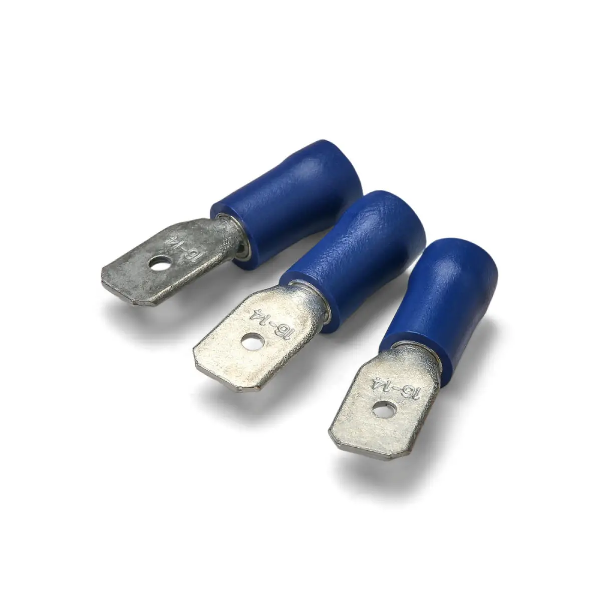 6.3 x 0.8mm Blue Male Push-On Terminal - Pack of 100 | T2POM63508