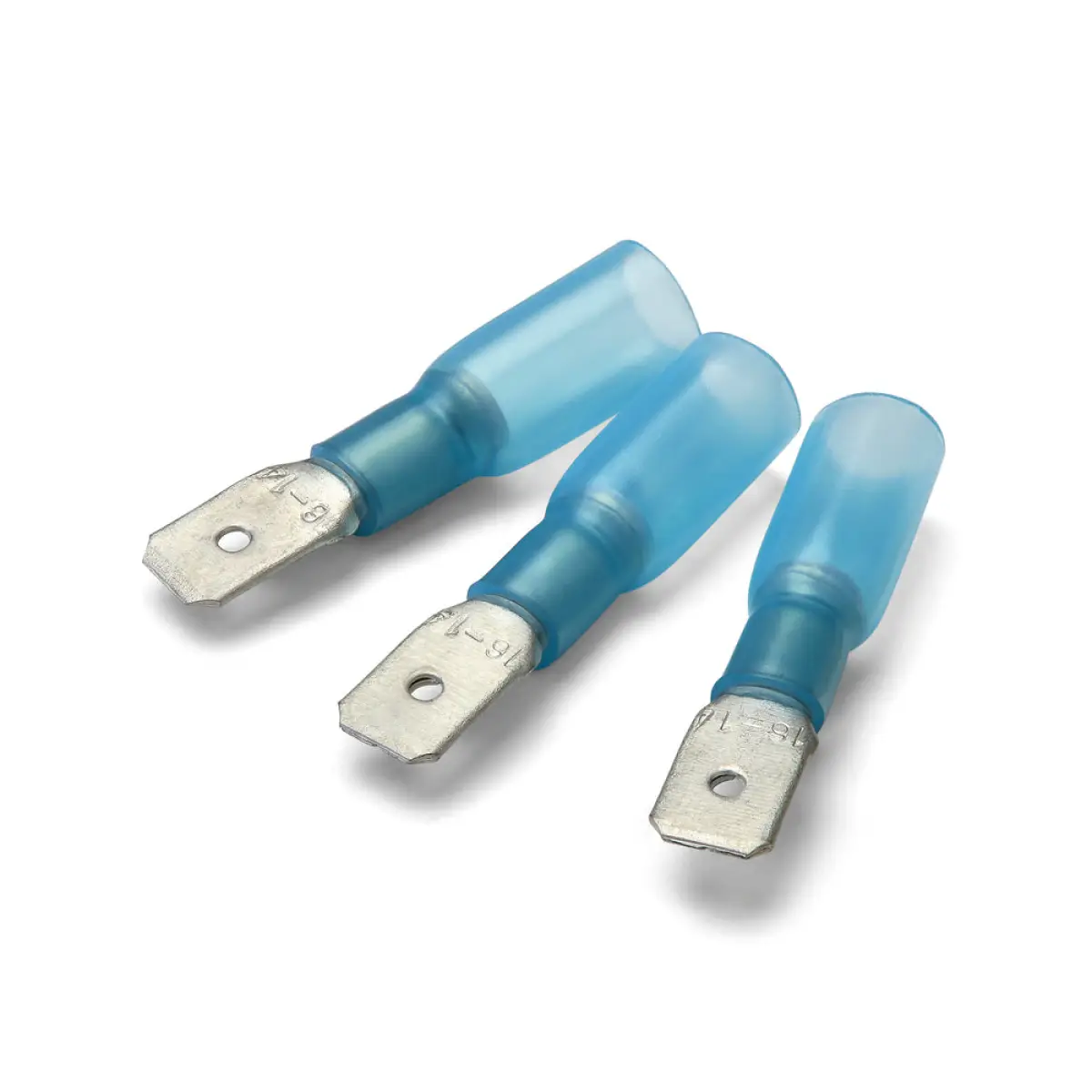 6.3 x 0.8mm Blue Heatshrink Male Push-On Terminal - Pack of 100 | T2POM63508HS
