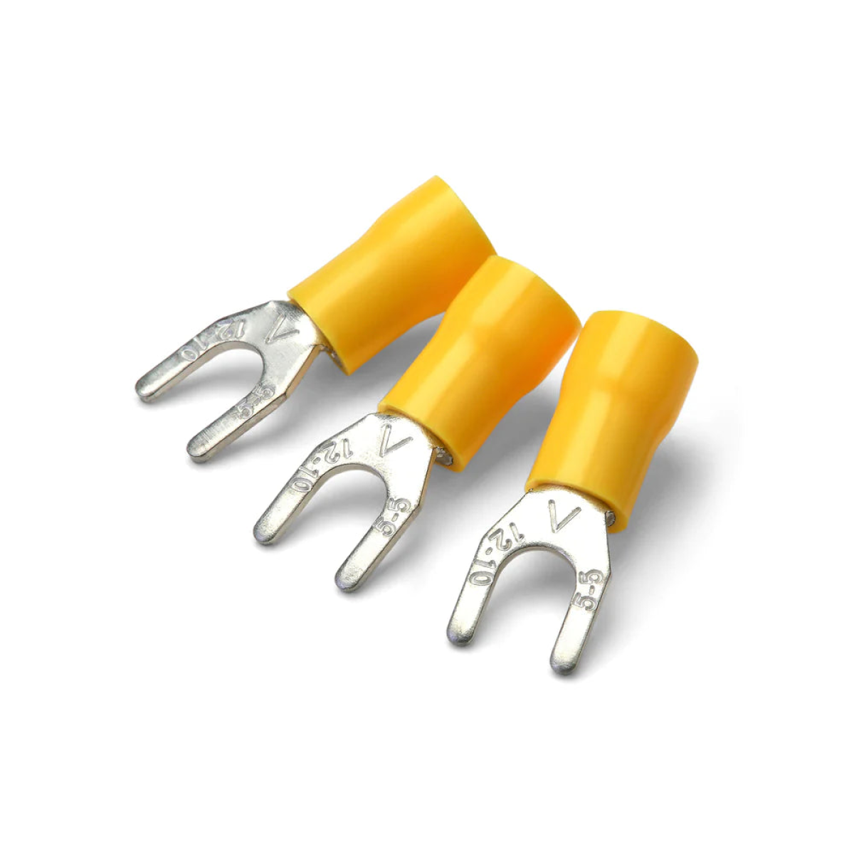 6mm Yellow Fork Terminal - Pack of 100 | T3F6
