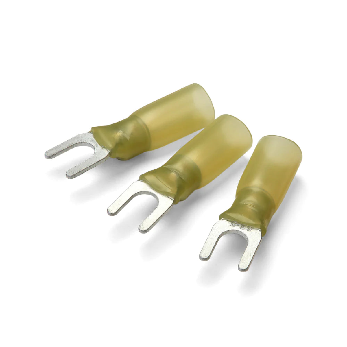 6mm Yellow Heatshrink Fork Terminal - Pack of 100 | T3F6HS
