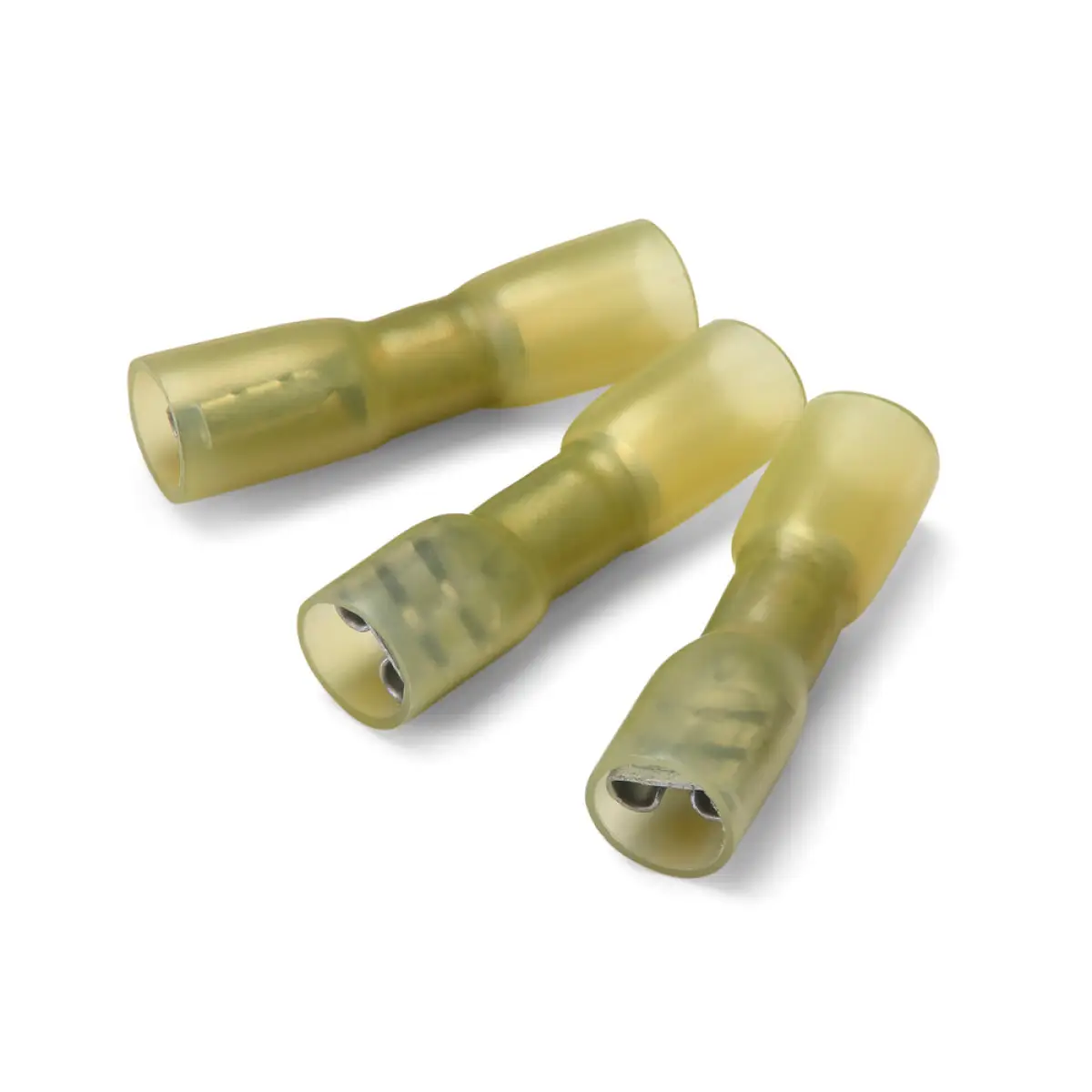 6.3 x 0.8mm Yellow Heatshrink Fully Insulated Female Push-On Terminal - Pack of 100 | T3POFTI63508HS
