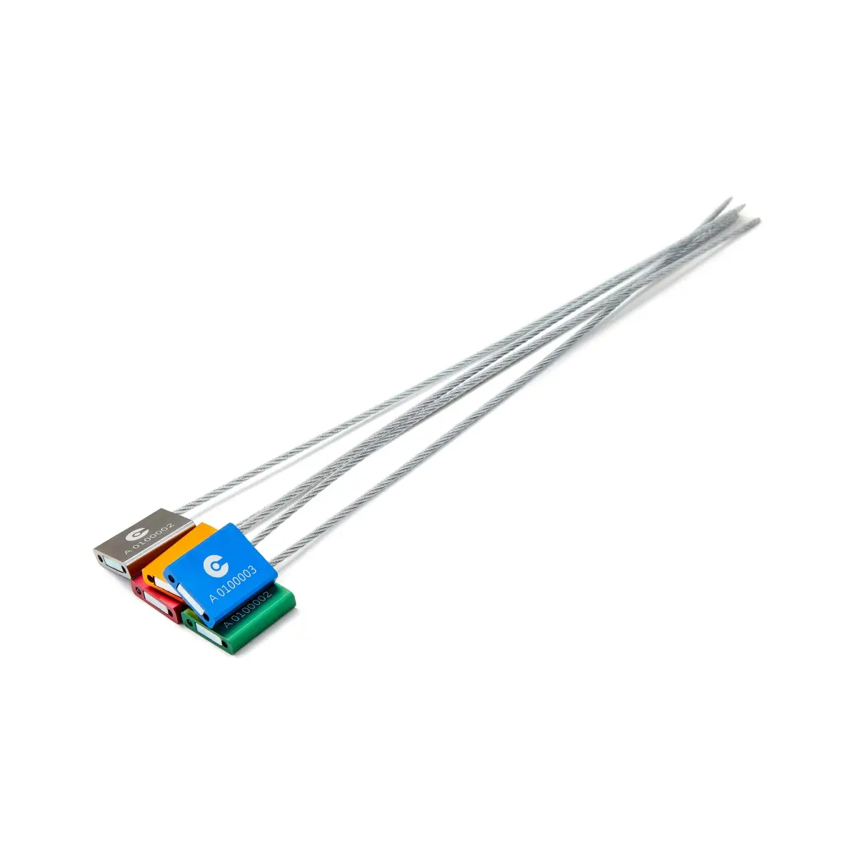 Yellow Aluminium Cable Seal with 2.5 x 600mm Cable - Box of 500 | CS25600YELLOW