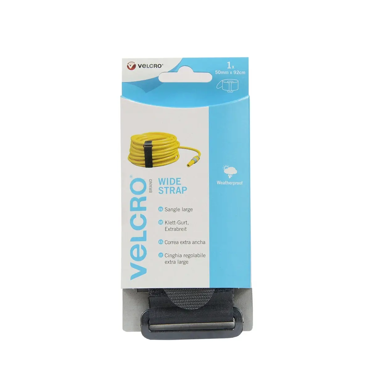 VELCRO® Brand Black Wide Strap 50mm x 92cm - Pack of 1 - 920mm / 50mm / Black | VWS