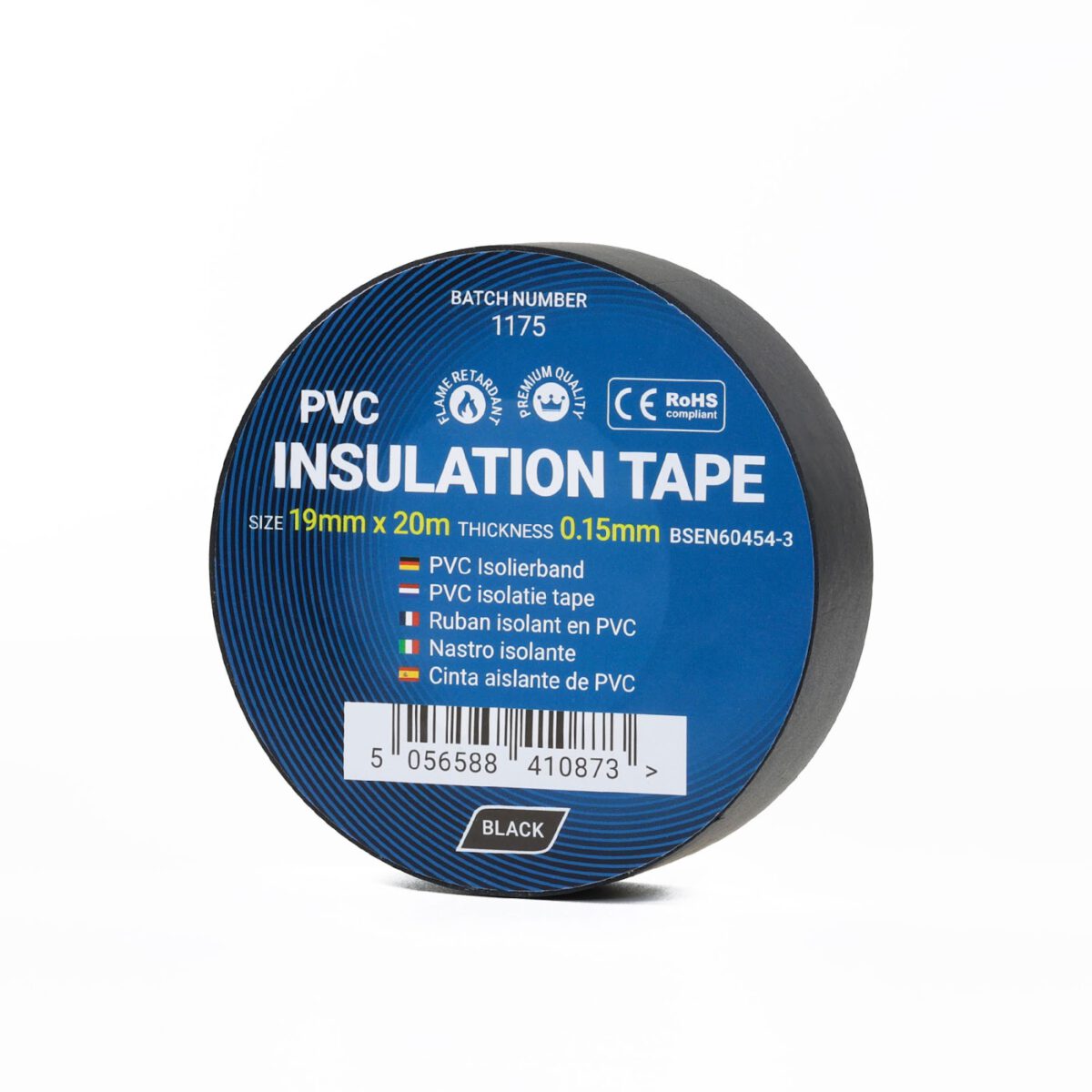 PVC Insulation Tape - 19mm x 20m - Black | CTCIT20BLACK19