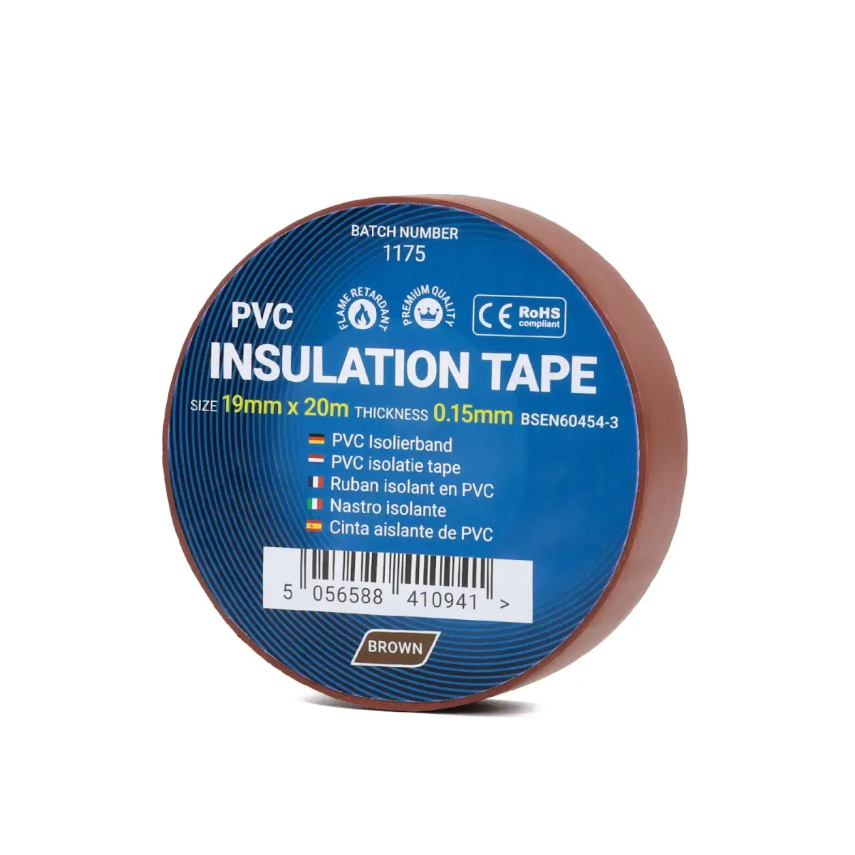 PVC Insulation Tape - 19mm x 20m - Brown | CTCIT20BROWN19