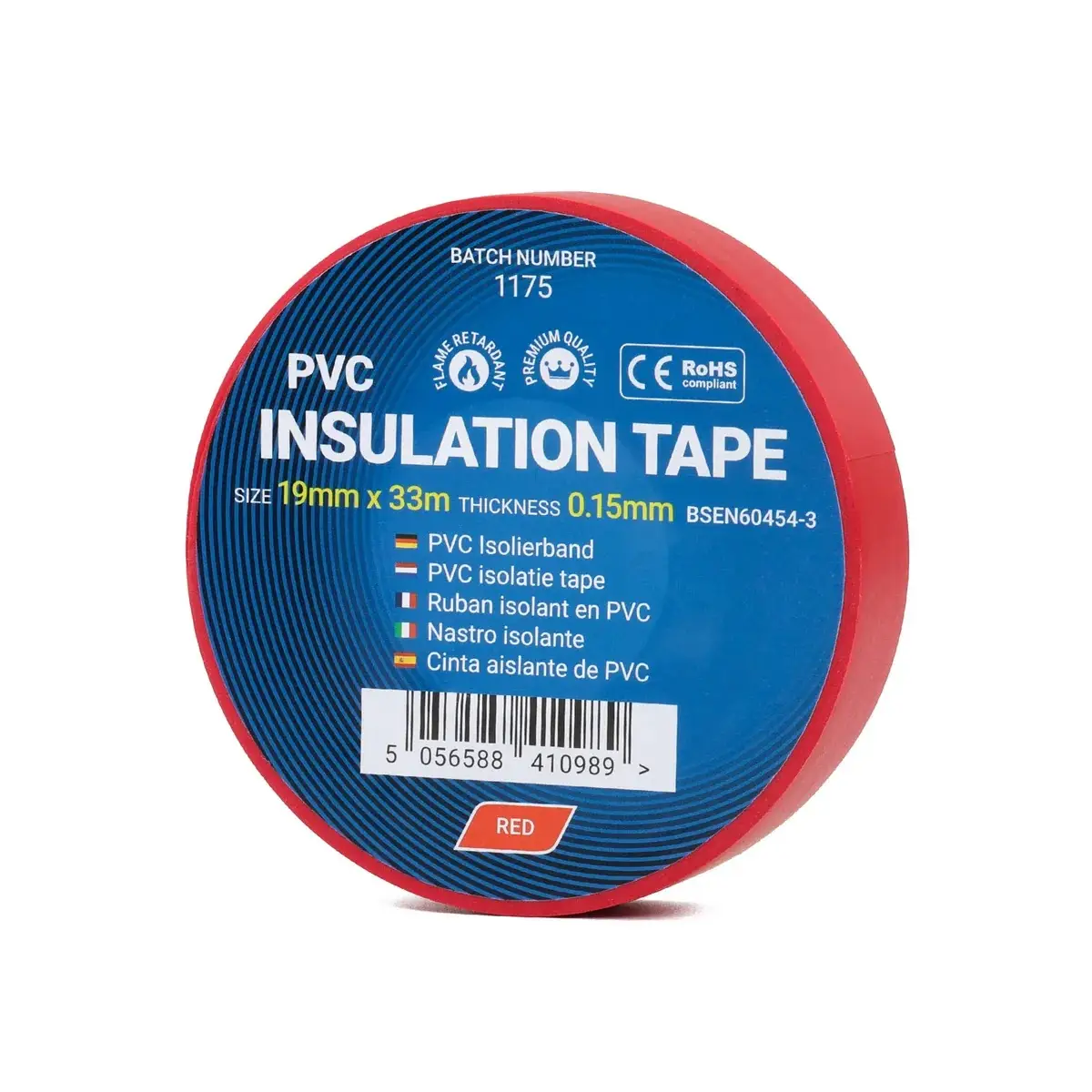 PVC Insulation Tape - 19mm x 33m - Red | CTCIT33RED19