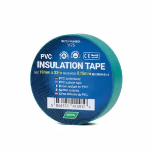 PVC Insulation Tape - 19mm x 33m - Green | CTCIT33GREEN19