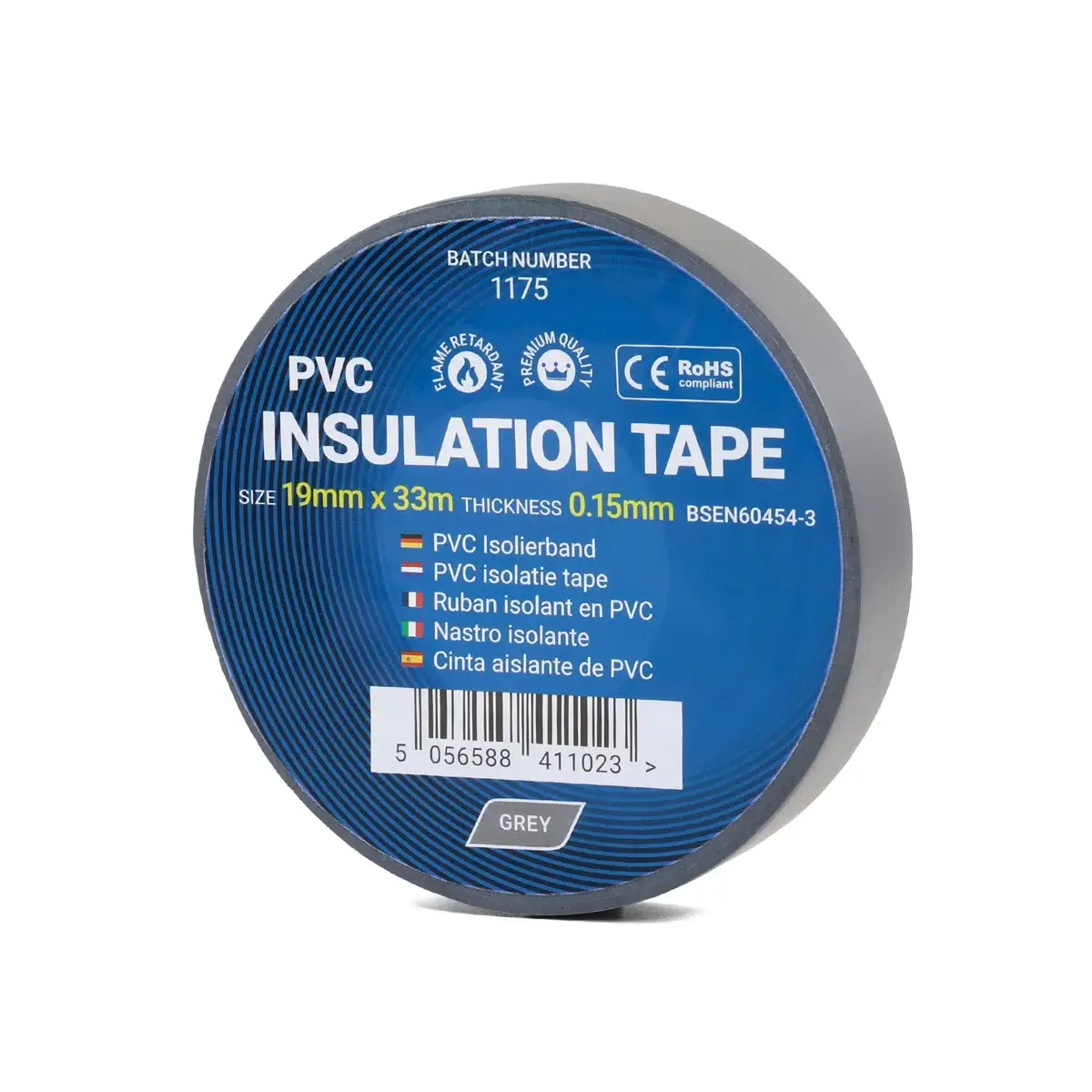 PVC Insulation Tape - 19mm x 33m - Grey | CTCIT33GREY19