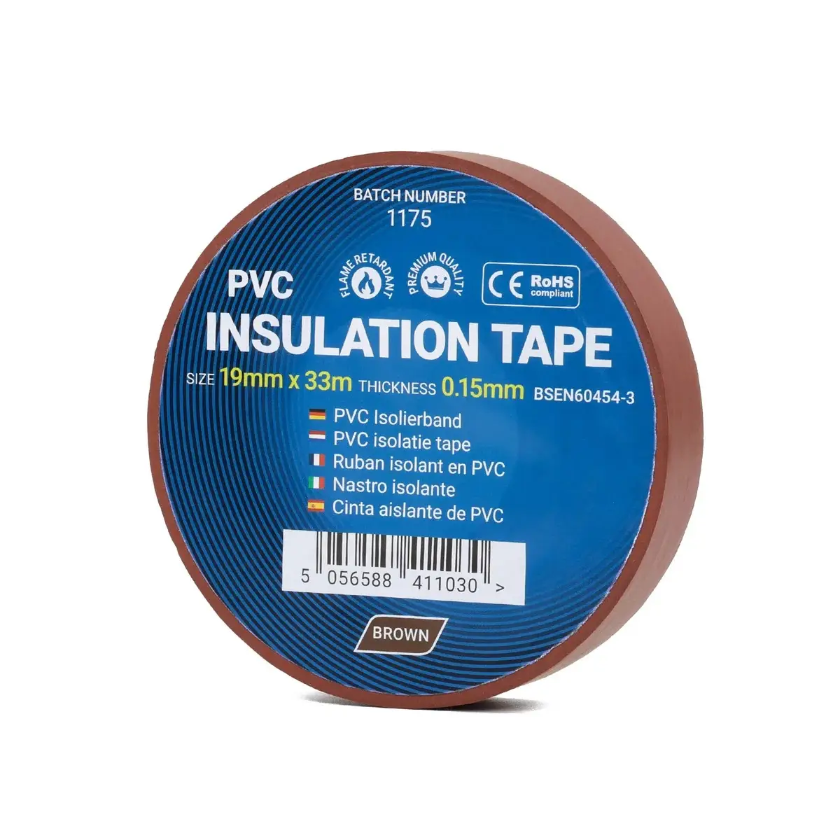 PVC Insulation Tape - 19mm x 33m - Brown | CTCIT33BROWN19