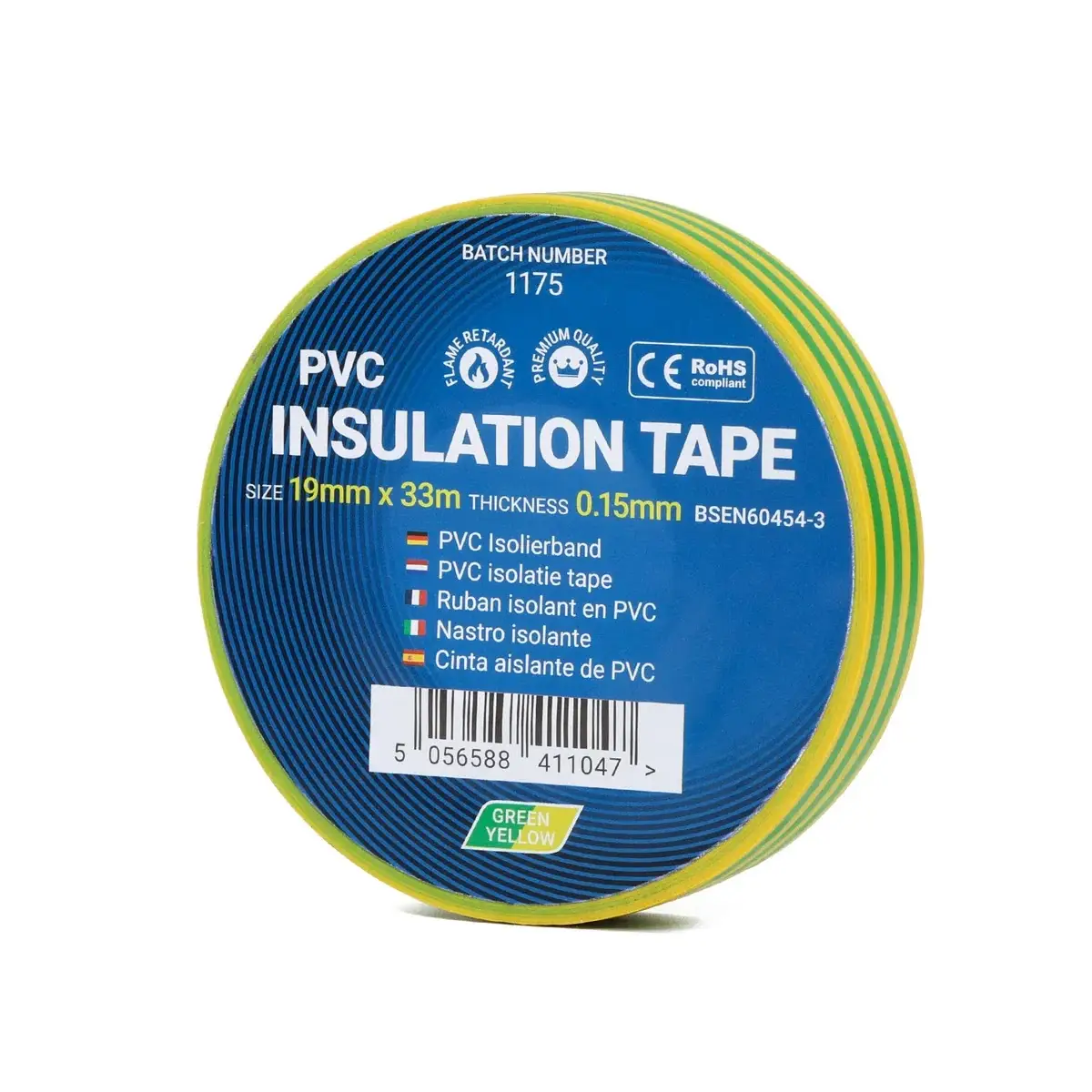 PVC Insulation Tape - 19mm x 33m - Earth | CTCIT33EARTH19