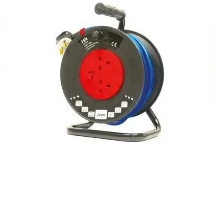 230V 25m Extension Reel - Twin Socket Heavy Duty