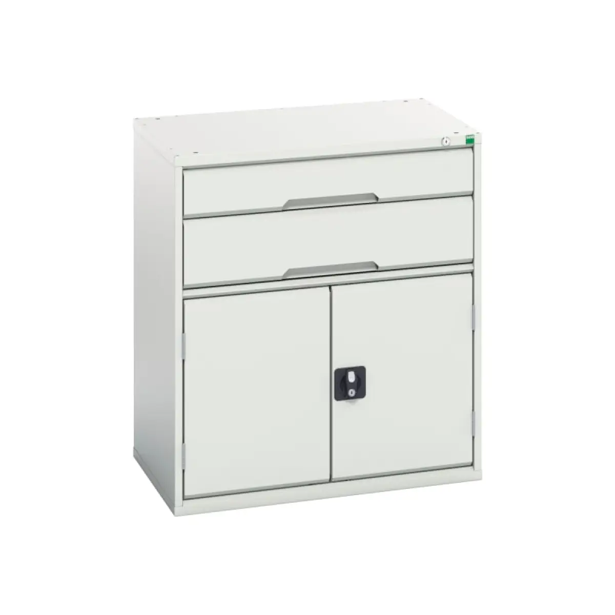 Verso 2 Drawer + Cupboard 900 x 800mm Light Grey