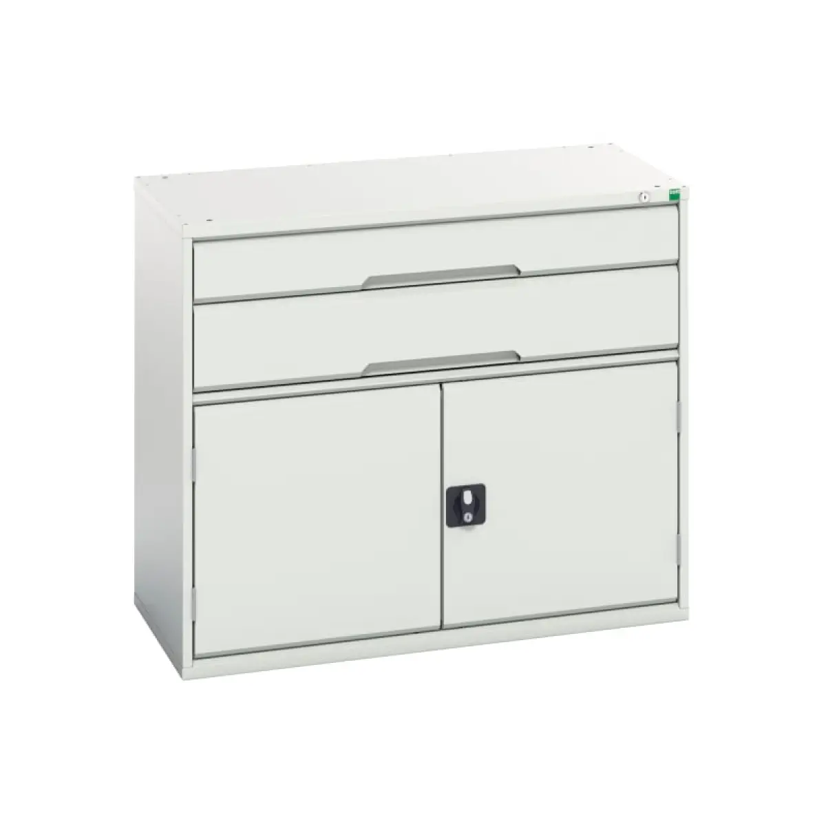 Verso 2 Drawer + Cupboard 900 x 1050mm Light Grey