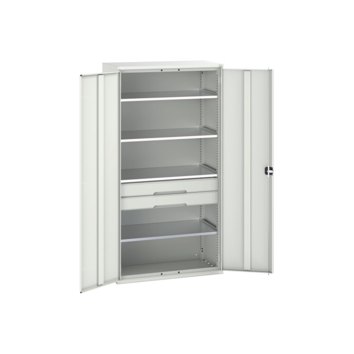 Verso Kitted Cupboard 4 Shelf + 2 Drawer 1050 x 2000mm Light Grey