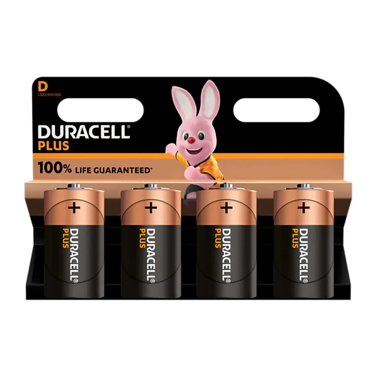 D Cell +100% Plus Power Batteries (Pack 4)