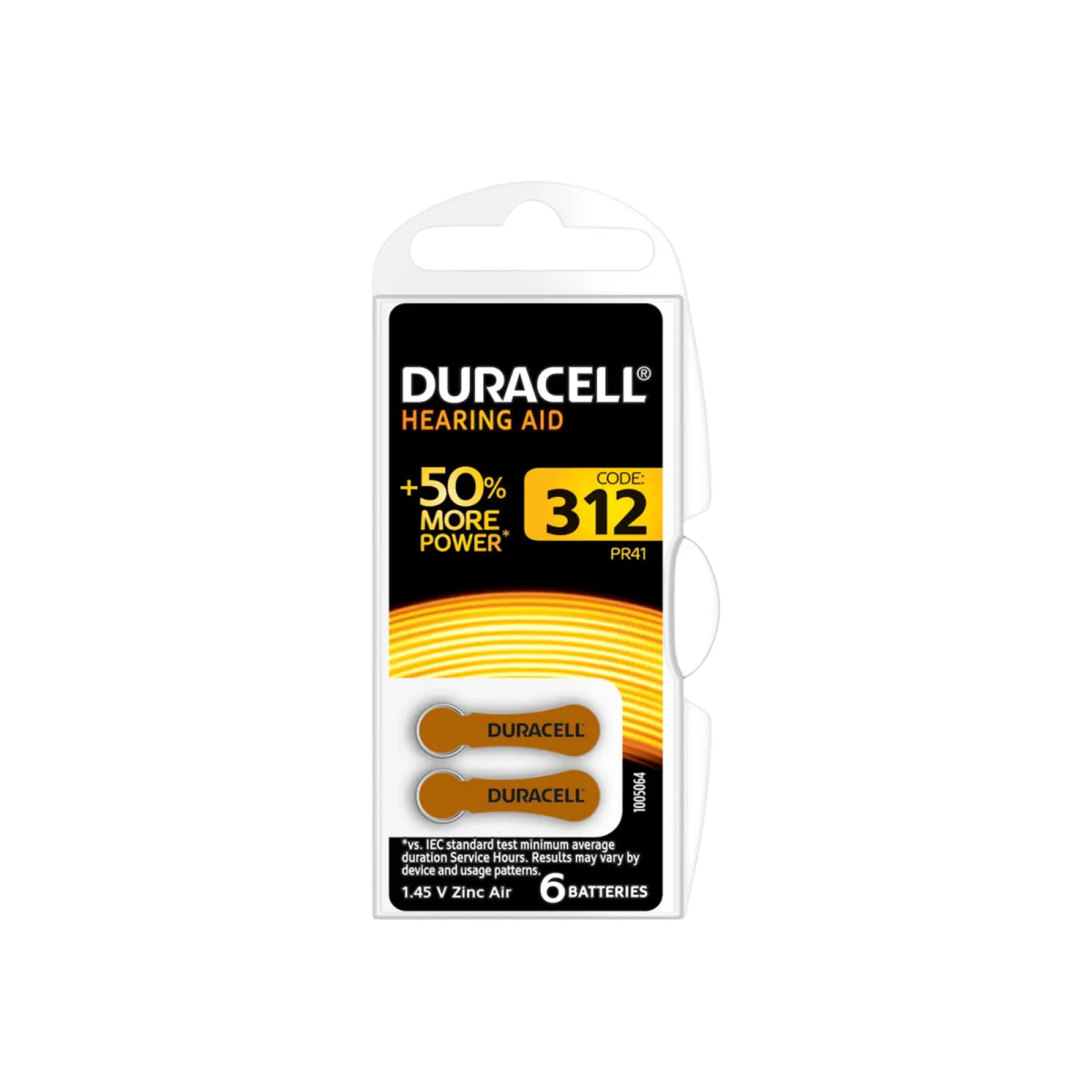 Hearing Aid Batteries Size 312 (6 Pack)