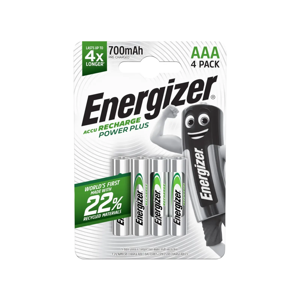 Recharge Universal AAA Batteries 700 mAh (Pack 4)