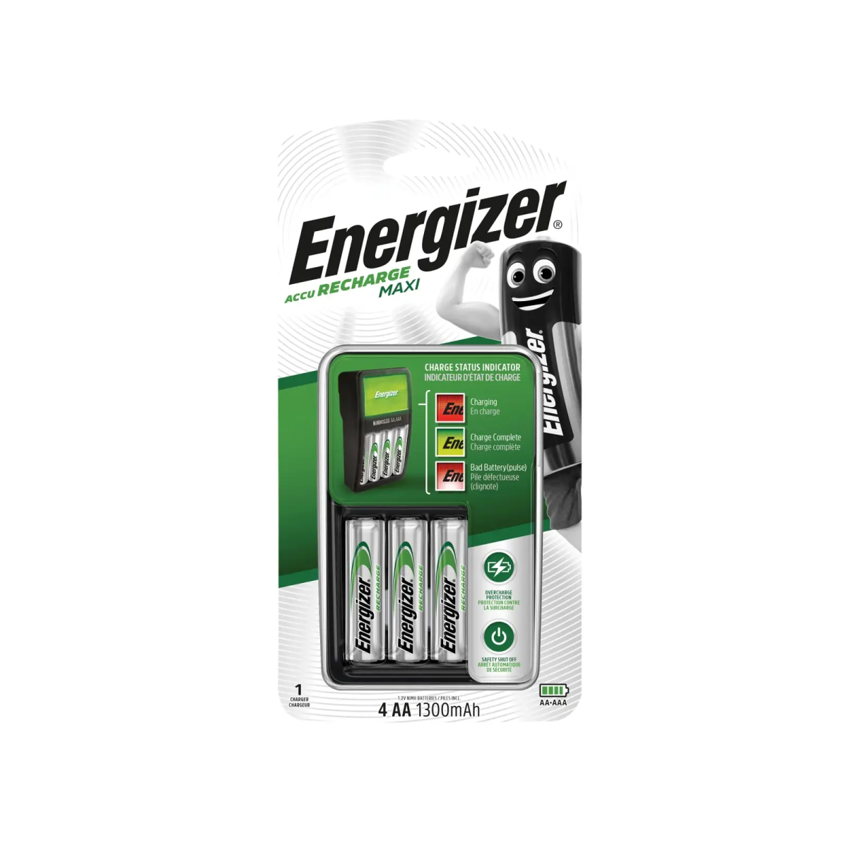 Accu Recharge Maxi Charger + 4 x AA Batteries