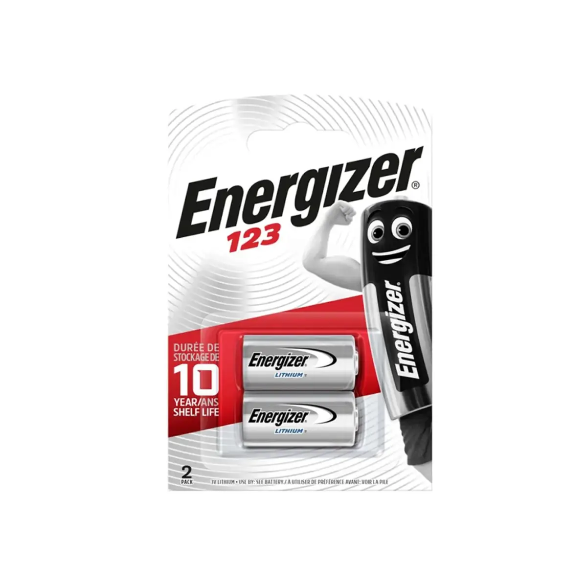 Energizer CR123 Lithium Battery x 2 S5298