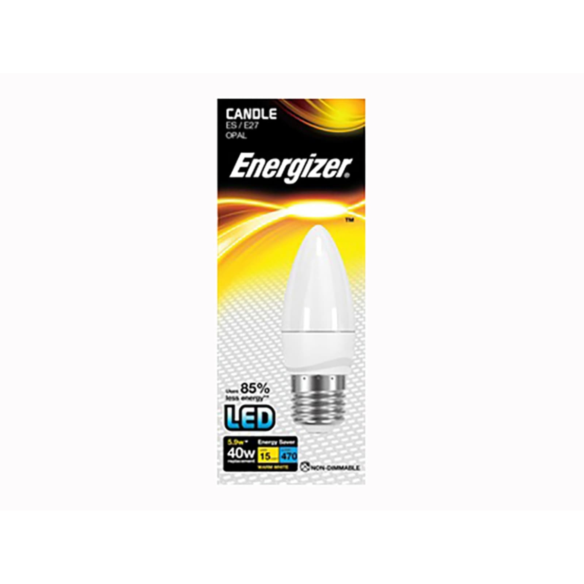 Candle LED 470Lumens Warm White Opal E27 Boxed