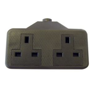 Trailing Socket 13A 2-Gang Black