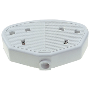 Rubber Trailing Socket 13A 2-Gang White