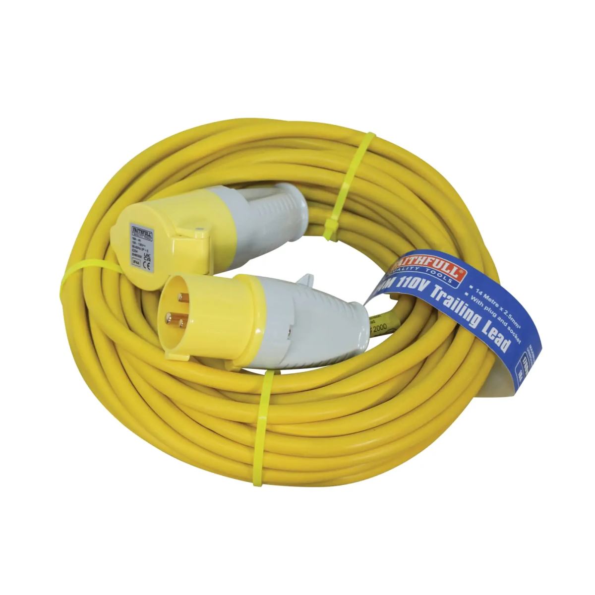Trailing Lead 110V 16A 2.5mm Cable 14m