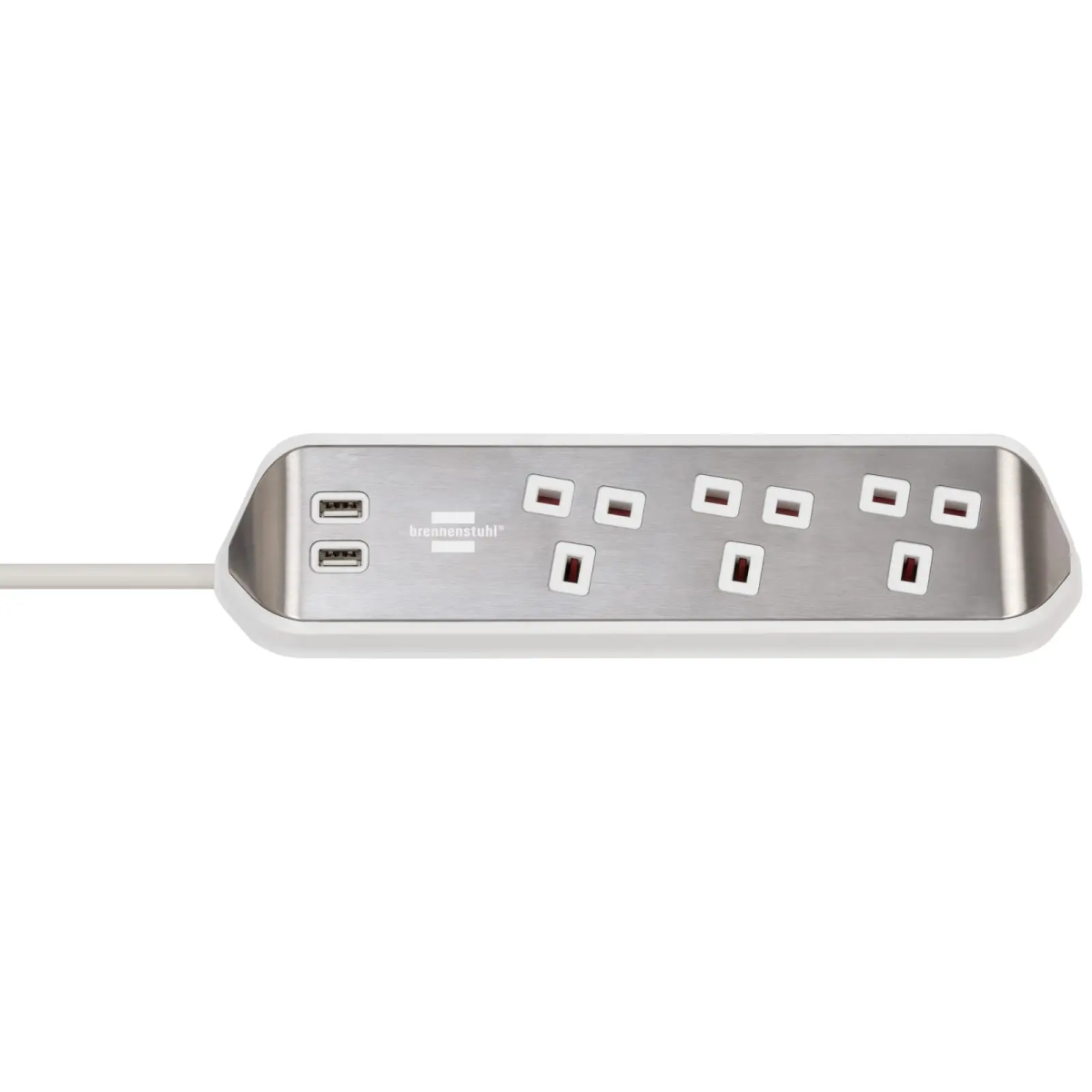 estilo Corner Extension Lead 240V 3-Gang 13A White 2m