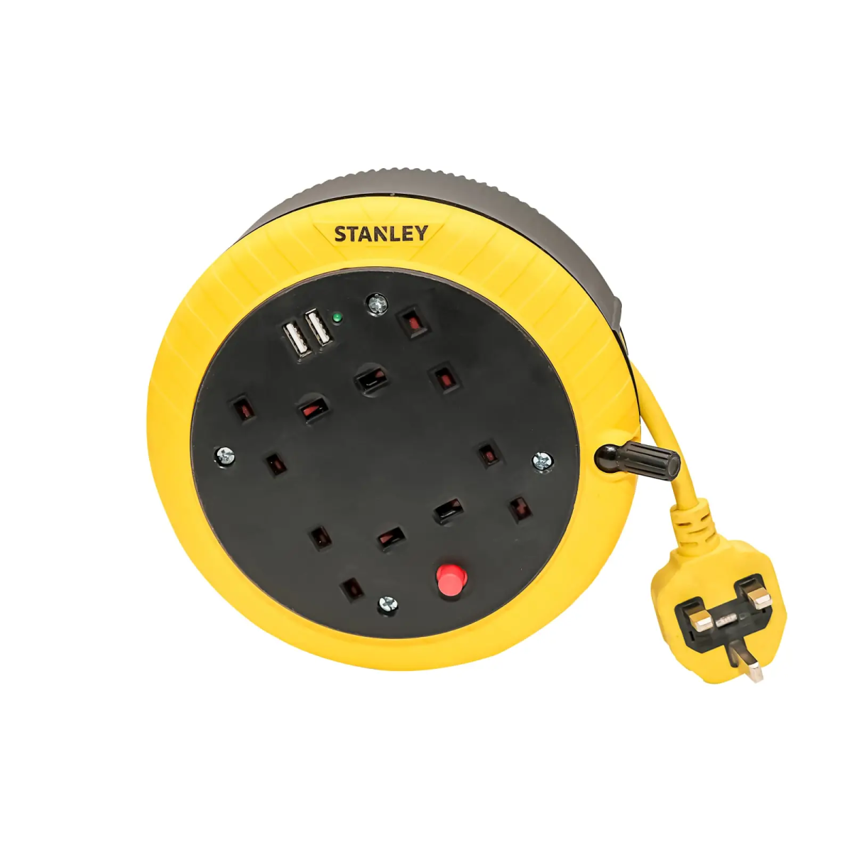 Cable Reel 240V 13A 4-Socket + 2 USB 5m