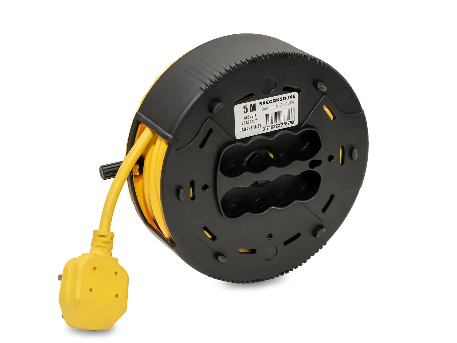 Cable Reel 240V 13A 4-Socket + 2 USB 5m - Image 4