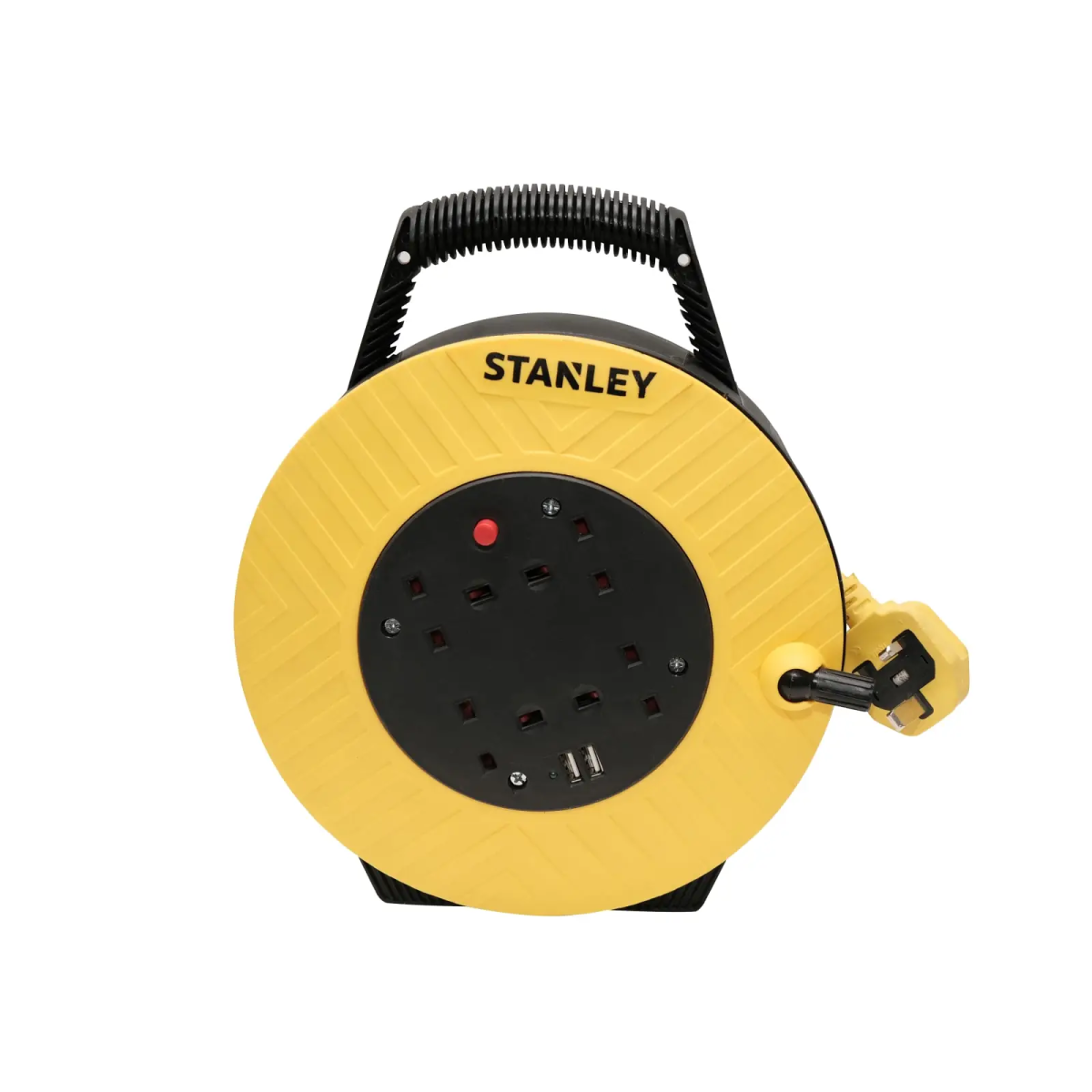 Semi-Enclosed Cable Reel 240V 13A 4-Socket + 2 USB 15m