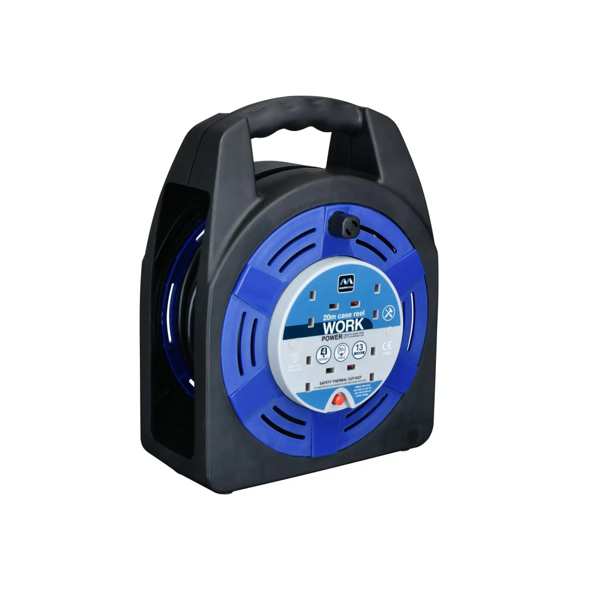 Case Reel 240V 13A 4-Socket Thermal Cut-Out 20m
